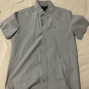 Tommy hilfiger grey short sleeve button down